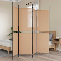 vidaXL 4-panel rumavdelare Beige 200 x 180 cm Tyg