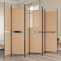 vidaXL 6-panelers rumsavdelare Beige 300 x 180 cm Tyg