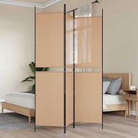 vidaXL 3-panelers rumsavdelare Beige 150 x 200 cm Tyg