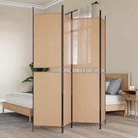 vidaXL 4-panelig rumsavskiljare Beige 200 x 200 cm Tyg