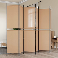vidaXL 6-panelers rumsavdelare Beige 300 x 200 cm Tyg