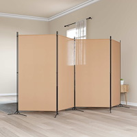 vidaXL 4-panelig rumsavskiljare Beige 346 x 180 cm Tyg
