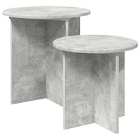 vidaXL Sidobordsset med lagring 2 pcs Betonggrå Konstruerat trä