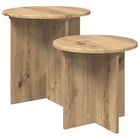 vidaXL Sidobordsset med lagring 2 pcs Artisan-ek Konstruerat trä