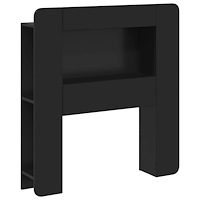 vidaXL Sänggavelsskåp med lagring Svart Konstruerat trä