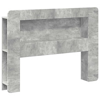 vidaXL Sänggavelsskåp med lagring Betonggrå Konstruerat trä