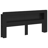 vidaXL Sänggavelsskåp med lagring Svart Konstruerat trä