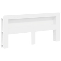 vidaXL Sänggavelsskåp med lagring Vit Konstruerat trä