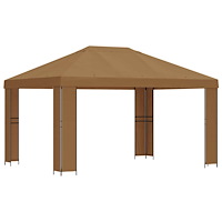 vidaXL Paviljong 4 × 3 m Beige Polyester och Stål 190 gsm