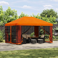 vidaXL Paviljong 4 × 3 m Orange Polyester och Stål 190