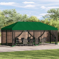 vidaXL Gazebo-tak med sidoväggar 6 x 3 m Grön Polyester 190