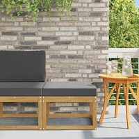 vidaXL Utomhus Hocker Massivt Akaciaträ Vit