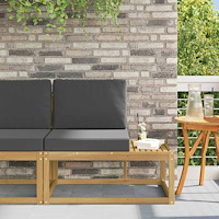 vidaXL Modulsoffa utomhus Vit 91 x 63 x 73 cm Massivt Akaciaträ