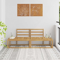 vidaXL Modulsoffa utomhus 2 Stycke Vit 182,5 x 63 x 73 cm