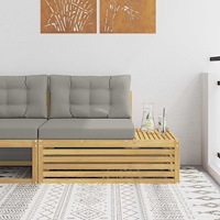 vidaXL Modulsoffa utomhus Vit 115 x 83 x 73 cm Massivt Akaciaträ