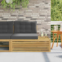 vidaXL Modulsoffa utomhus Vit 115 x 83 x 73 cm Massivt Akaciaträ