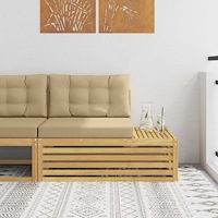 vidaXL Modulsoffa utomhus Vit 115 x 83 x 73 cm Massivt Akaciaträ