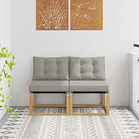 vidaXL 2 Stycke Utomhus Mellansoffa