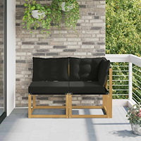 vidaXL Modulsoffa utomhus mitt och hörn med kudde 2 Stycke Vit