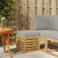 vidaXL Utomhuspall med kudde Vit 43 x 43 x 45 cm Massivt Akaciaträ