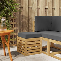 vidaXL Utomhuspall med kudde Vit 43 x 43 x 45 cm Massivt Akaciaträ