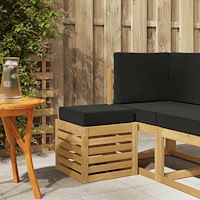 vidaXL Utomhuspall med kudde Vit 43 x 43 x 45 cm Massivt Akaciaträ