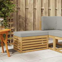 vidaXL Utomhuspall med kudde Vit 80 x 43 x 45 cm Massivt Akaciaträ