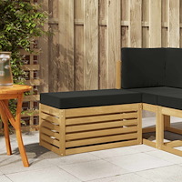 vidaXL Utomhuspall med kudde Vit 80 x 43 x 45 cm Massivt Akaciaträ