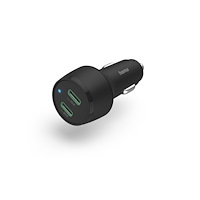 Hama Car Charger12-24V 2xUSB-C PD 45W Black