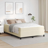 vidaXL Sängram med madrass Kräm 160 x 200 cm tyg