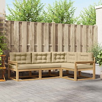 vidaXL Utomhussoffset med kudde 3 pcs Vit och Beige Polyester