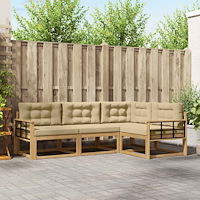 vidaXL Utomhussoffset med kudde 3 pcs Vit och Beige Polyester