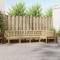 vidaXL Utomhussoffset med kudde 4 pcs Vit och Beige Polyester
