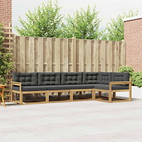 vidaXL Utomhussoffset med kudde 4 pcs Vit och antracit Polyester