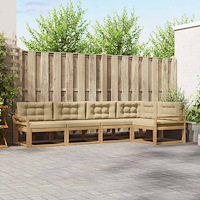 vidaXL Utomhussoffset med kudde 4 pcs Vit och Beige Polyester