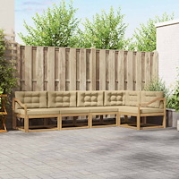 vidaXL Utomhussoffset med kudde 4 pcs Vit och Beige Polyester