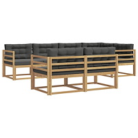 vidaXL Utomhussoffset med kudde 6 pcs Vit och antracit Polyester