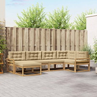 vidaXL Utomhussoffset med kudde 5 pcs Vit och Beige Polyester