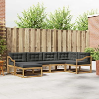 vidaXL Utomhussoffset med kudde 5 pcs Vit och antracit Polyester