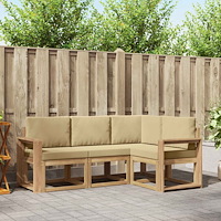vidaXL Utomhussoffset 4 pcs Vit och Beige