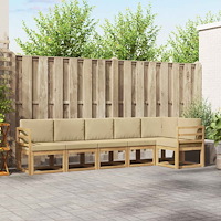 vidaXL Utomhussoffset 6 st Vit och Beige Polyester