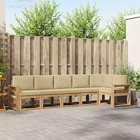 vidaXL Utomhussoffset 6 st Vit och Beige Polyester