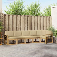 vidaXL Utomhussoffset 6 st Vit och Beige Polyester