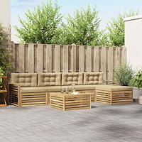 vidaXL Utomhussoffset 7 st Vit och Beige Polyester