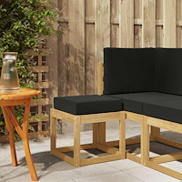 vidaXL Utomhuspall med kudde Vit 43 x 43 x 45 cm Massivt Akaciaträ