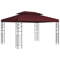 vidaXL Paviljong 3,97 x 2,96 x 2,68 m Vinröd Polyester och Stål