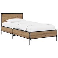 vidaXL Sängram med huvudgavel Artisan-ek 80 x 200 cm Konstruerat trä