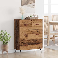 vidaXL Kommode med låda Gammalt trä 69,5 x 34 x 90 cm Konstruerat trä