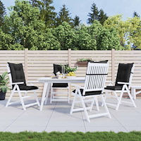 vidaXL Set med Hög Rygghörn Kuddar 4 pcs Melange svart 120 x 50 x 7 cm