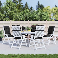 vidaXL Set med Hög Rygghörn Kuddar 6 pcs Melange svart 120 x 50 x 7 cm